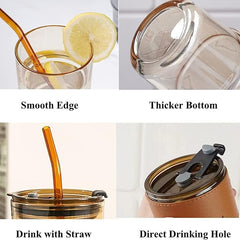 Coffee Tumbler with Glass Straw