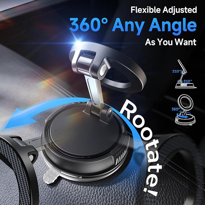 Vacuum magnetic suction phone holder