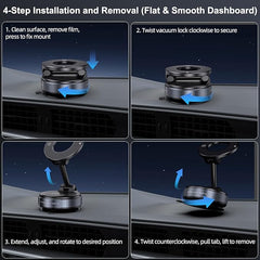 Vacuum magnetic suction phone holder